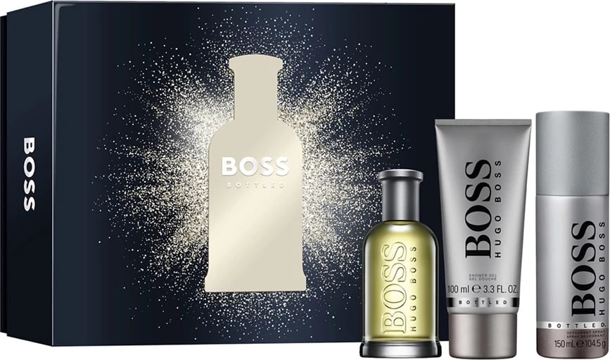 Set dhuratë për meshkuj Hugo Boss Bottled Eau de Toilette 100ml + Shower Gel 100ml + Deodorant Spray 150ml