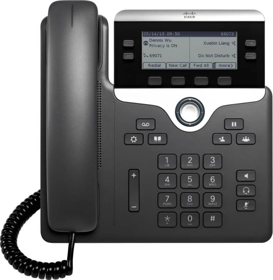 Telefon IP Cisco 7821, 2 linja, ekran 3.5", i zi/argjendtë