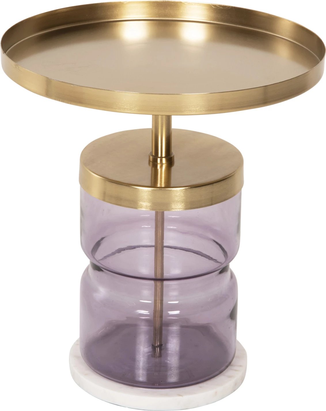 Tavolinë anësore HAILEY FH9729 xham-metali në ar Φ39,5x45Hcm