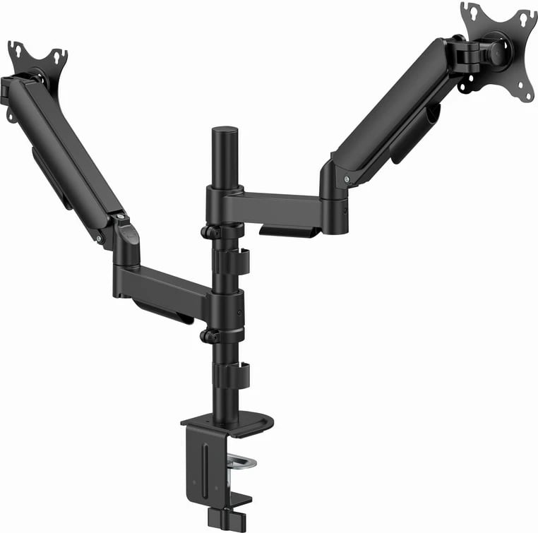 Krah monitori i rregullueshëm GEMBIRD MA-DA2P-02 për 2 monitorë, 17-32", i zi