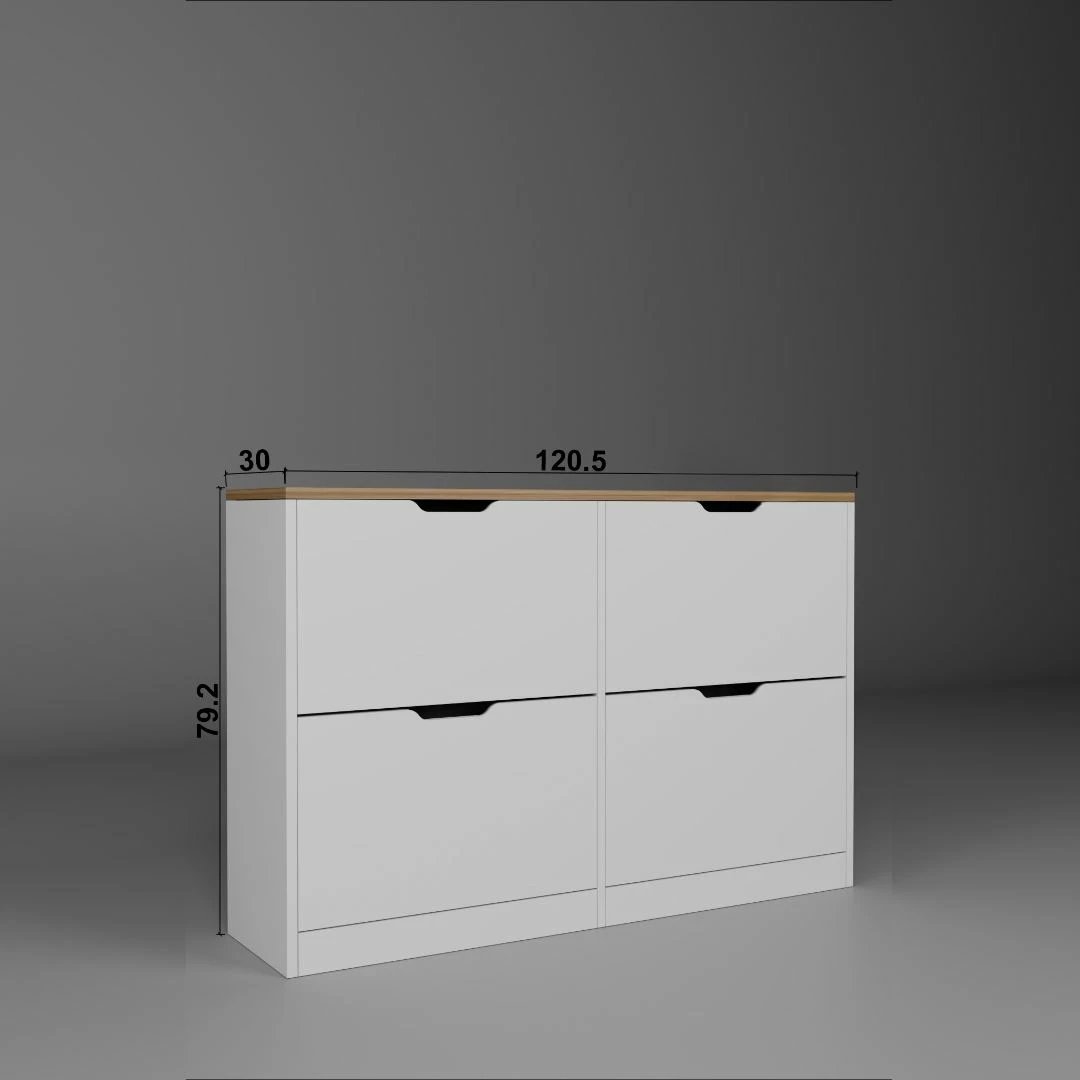 Dollap këpucësh Skye Decor, ngjyrë arre e çelët, April 1600-150