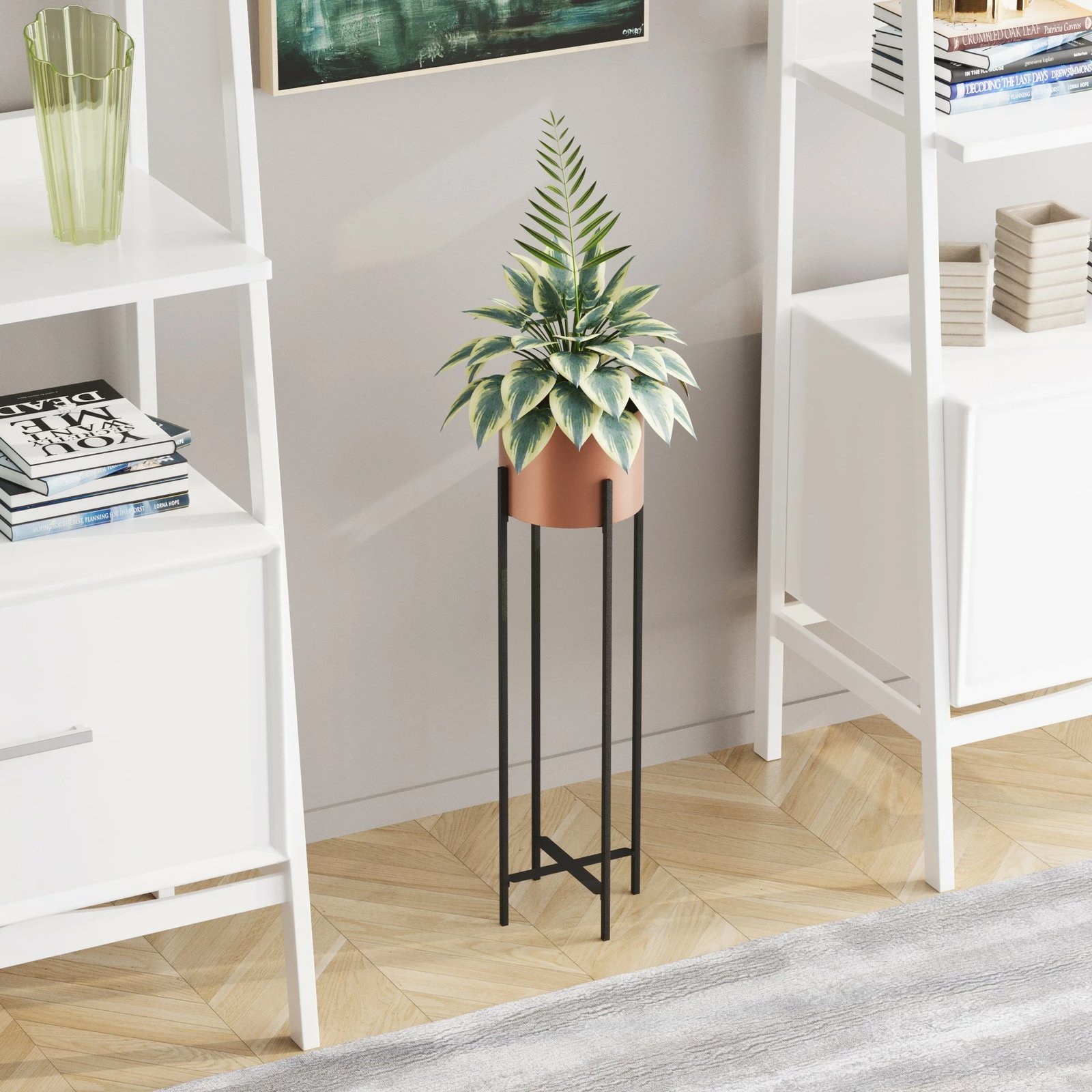 Vazo dekorative, ngjyrë e zezë dhe bakri, GED-025-B