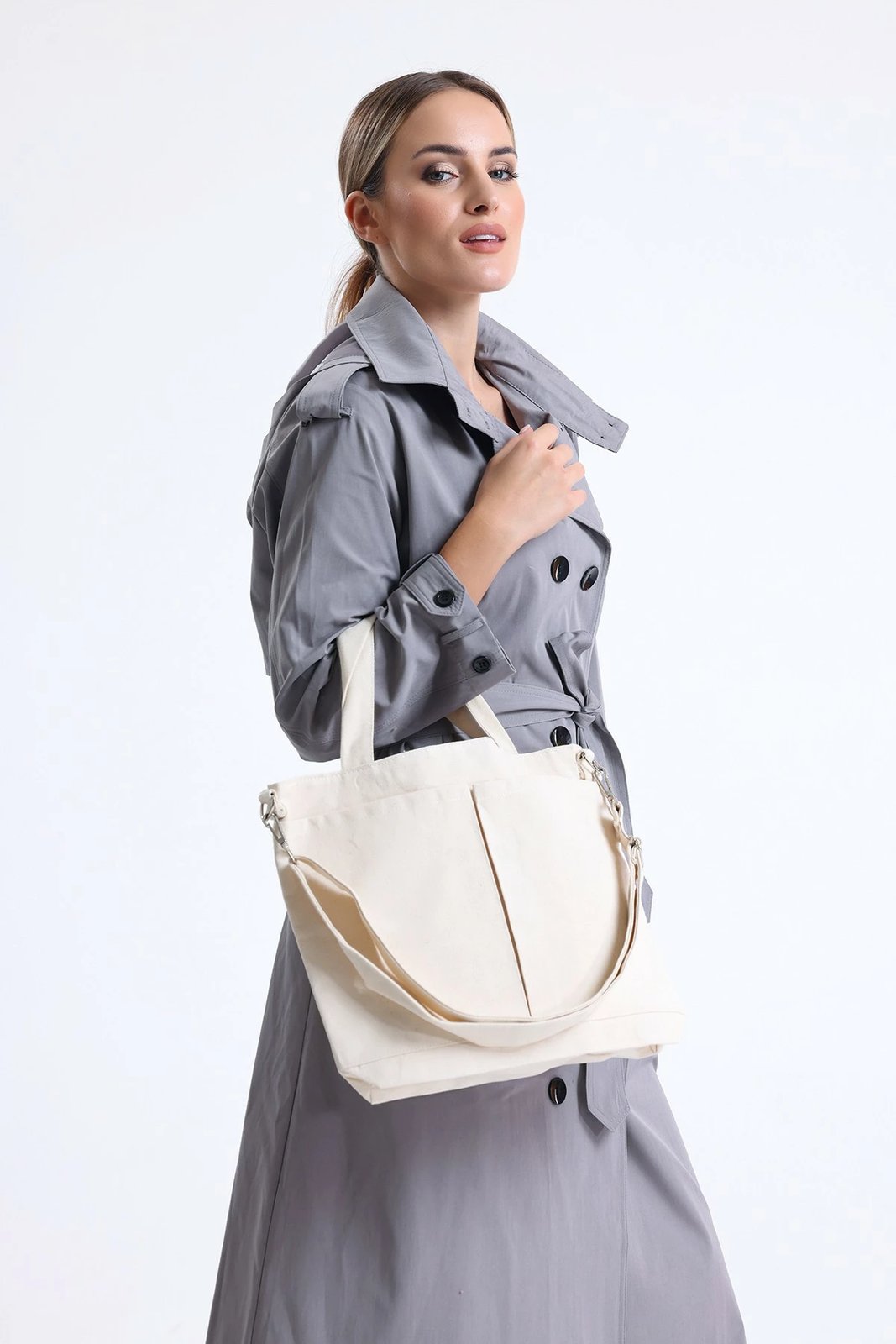 Çantë tote Zoozie Bags, krem, 2062