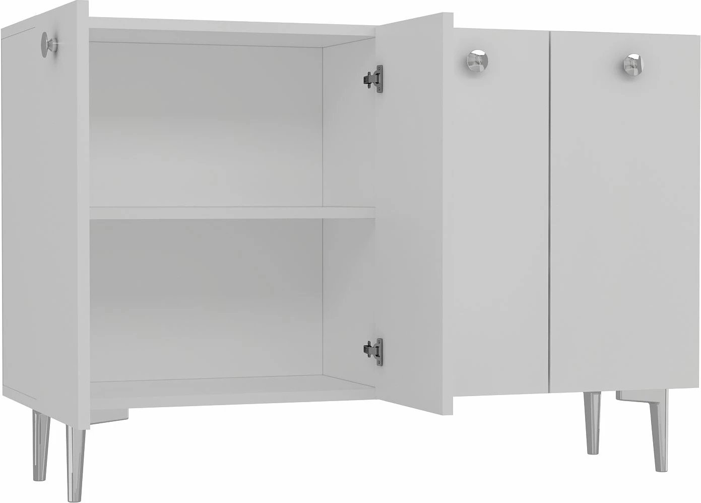 Konsolë moderne, ngjyrë bardhë e argjendtë, Skye Decor, Betty