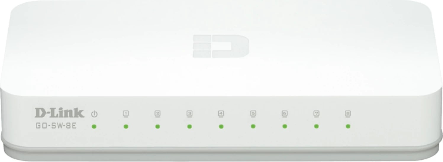 Switch D-Link, GO‑SW-8E, e bardhë