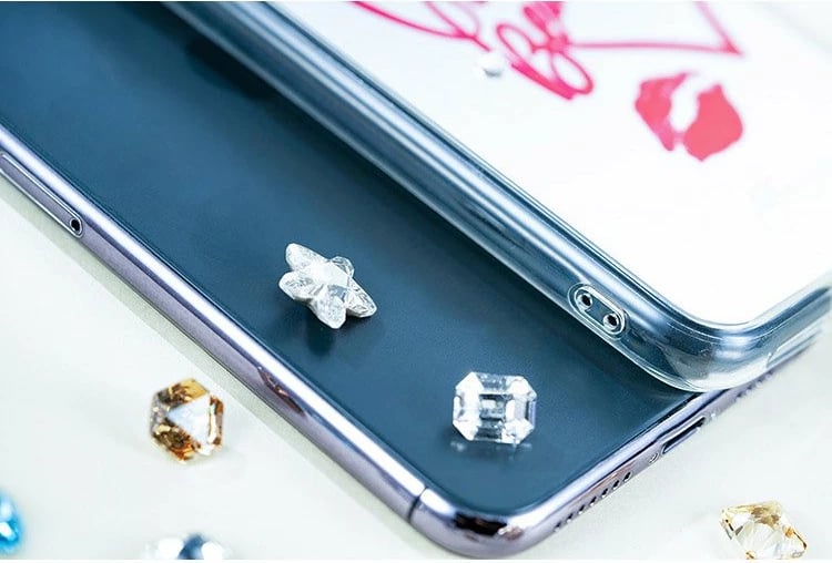 Mbështjellës Kingxbar Angel me pasqyrë dhe kristale Swarovski për iPhone 11 Pro Max, Transparent/Kuq Mbështjellës Kingxbar Angel me pasqyrë dhe kristale Swarovski për iPhone 11 Pro Max, Transparent/Kuq