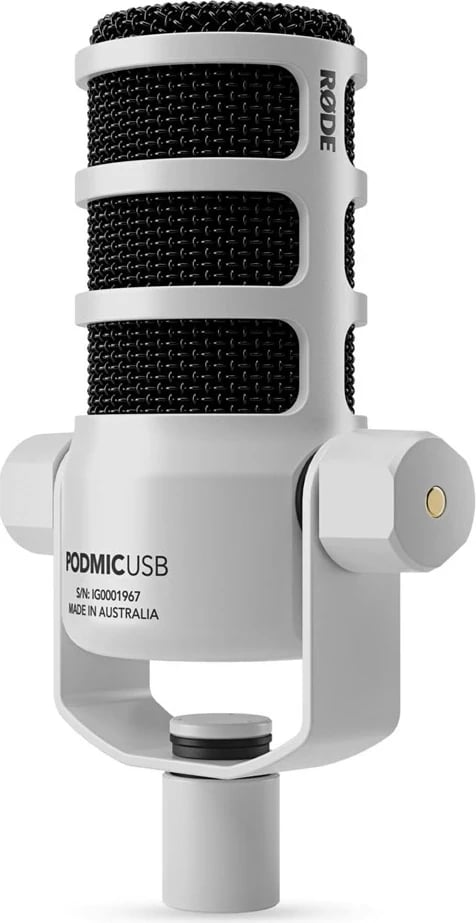Mikrofon dinamik RODE PodMic USB, për podcasting, Bardhë