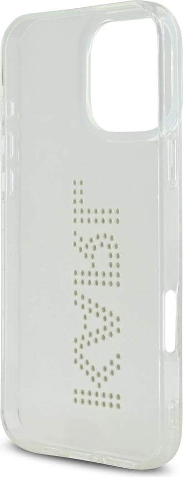 Mbështjellës Karl Lagerfeld IML Rhinestones Logo për iPhone 16 Pro, Transparent