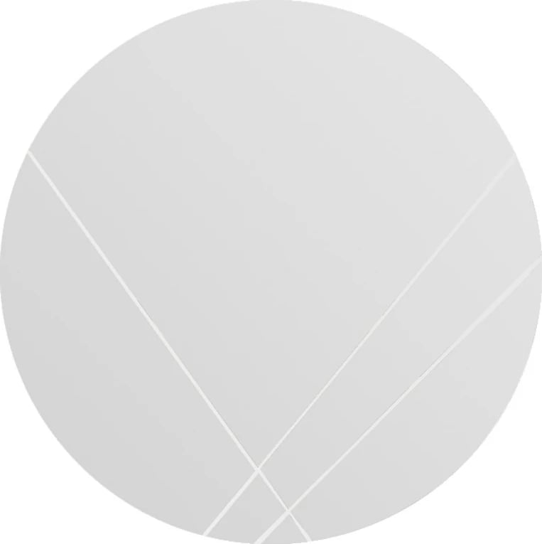 Pasqyrë e rrumbullakët, MDF e bardhë, Lopi, 60x60cm