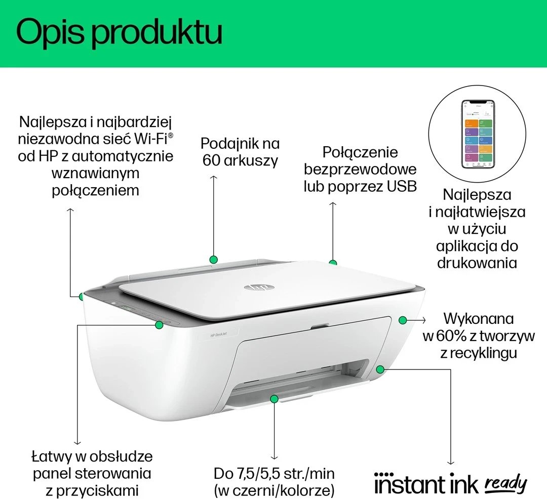 Printer HP DeskJet 2820e, Gri