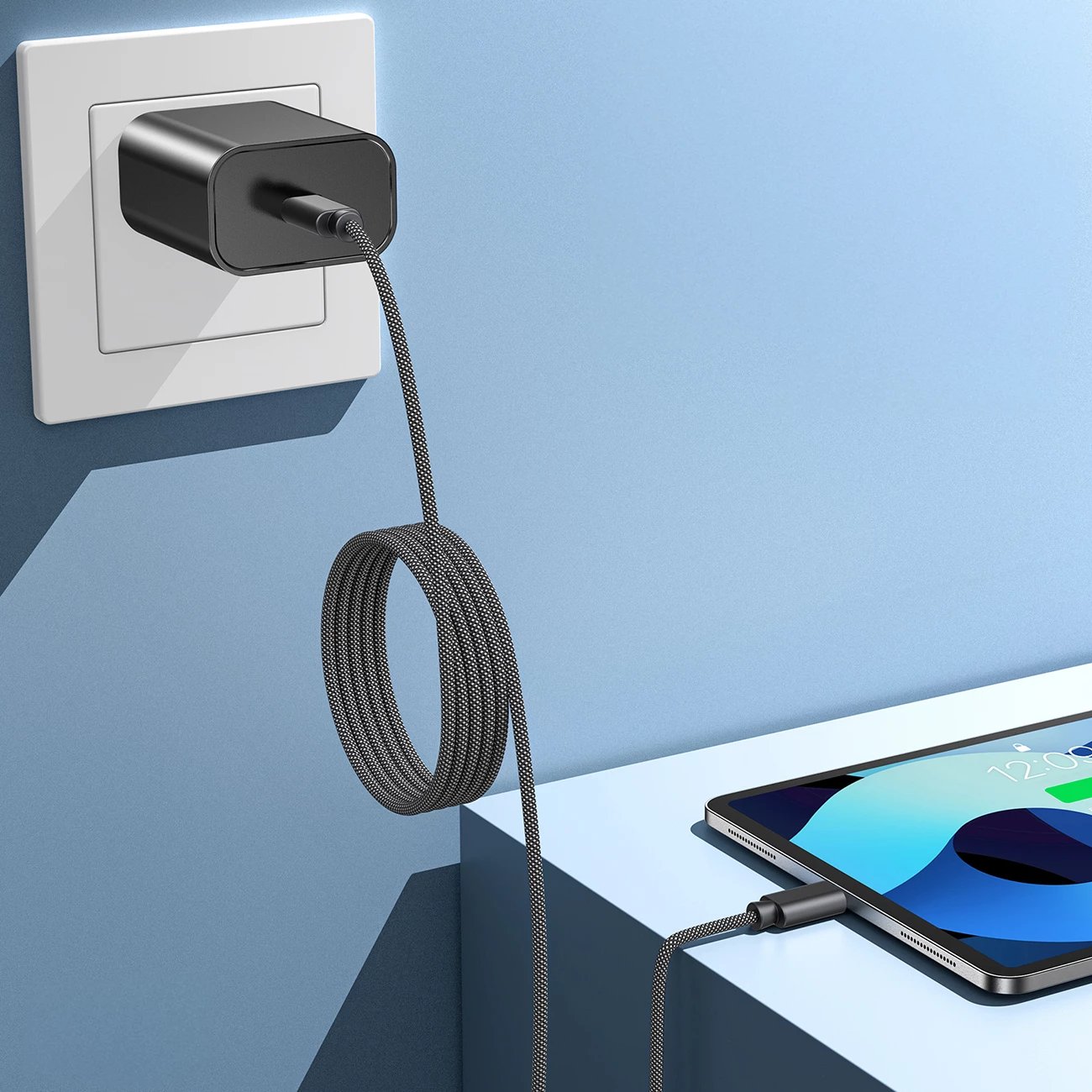 Kabllo magnetike USB-C Choetech XCC-1052, 1.2m, 100W, e zezë