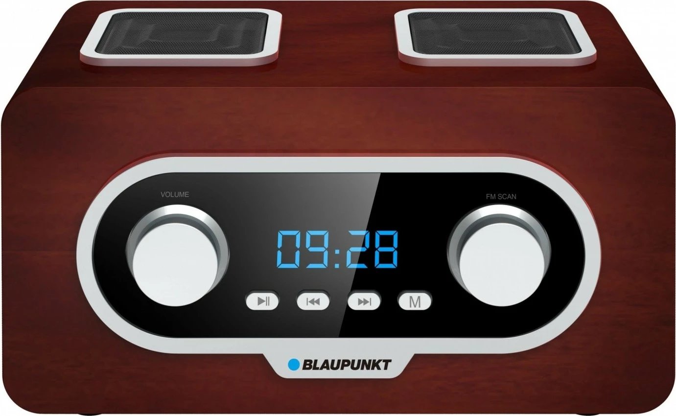 Radio portabile Blaupunkt PP5.2BR me FM, USB, AUX, bateri, orë, Kafe