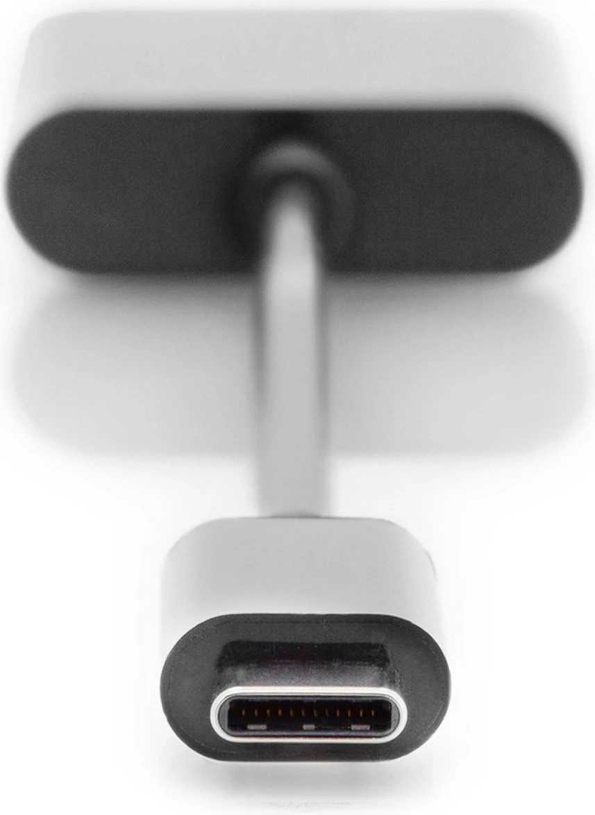 Kabllo adapter Digitus USB Type-C në 3.5mm + USB-C, 0.2m, zi