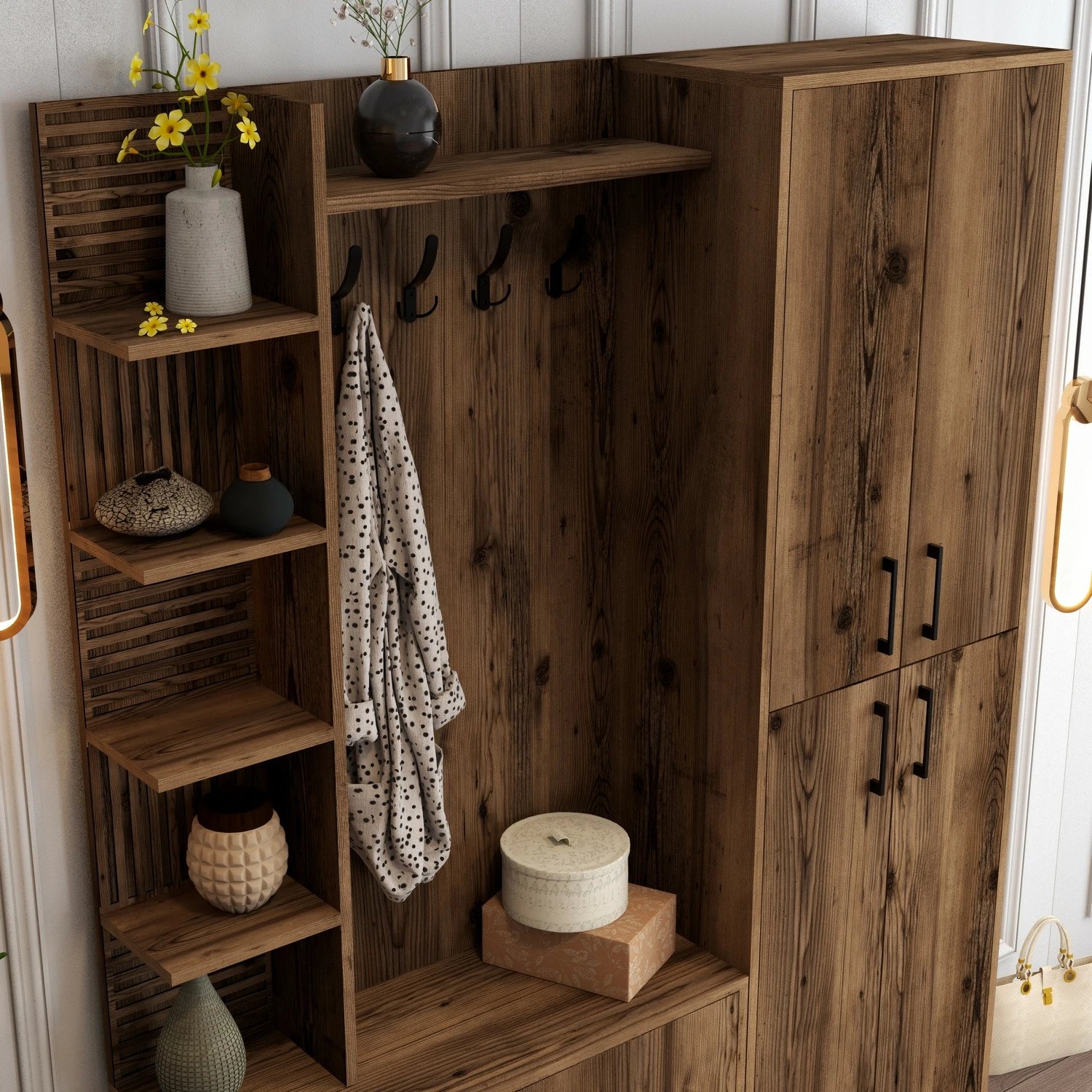 Stendë korridori Hanah Home, Viyana DA, ngjyrë arre