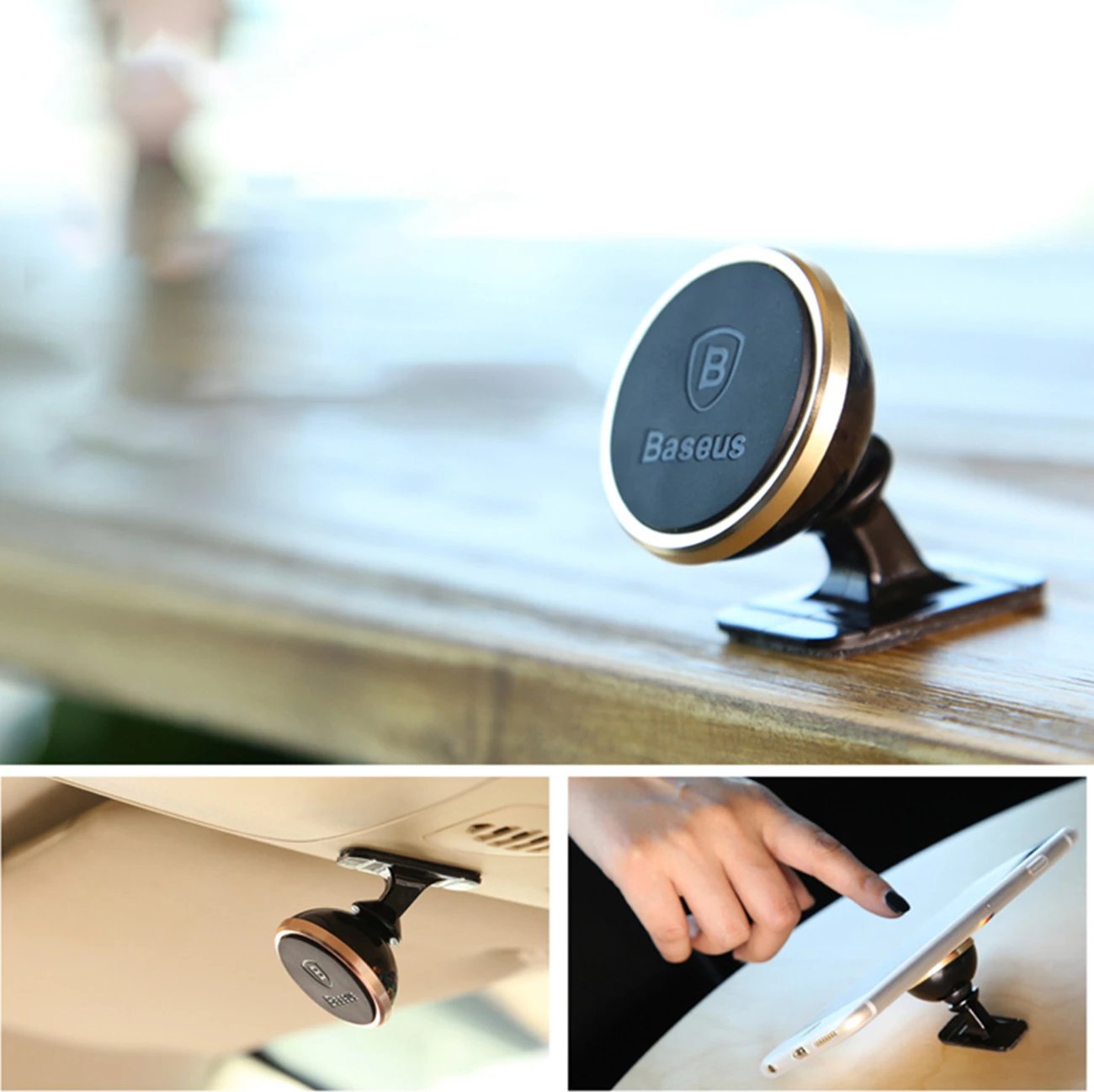 Mbajtës magnetik Baseus 360º për makinë, SUCX140012, argjendtë Mbajtës magnetik Baseus 360º për makinë, SUCX140012, argjendtë