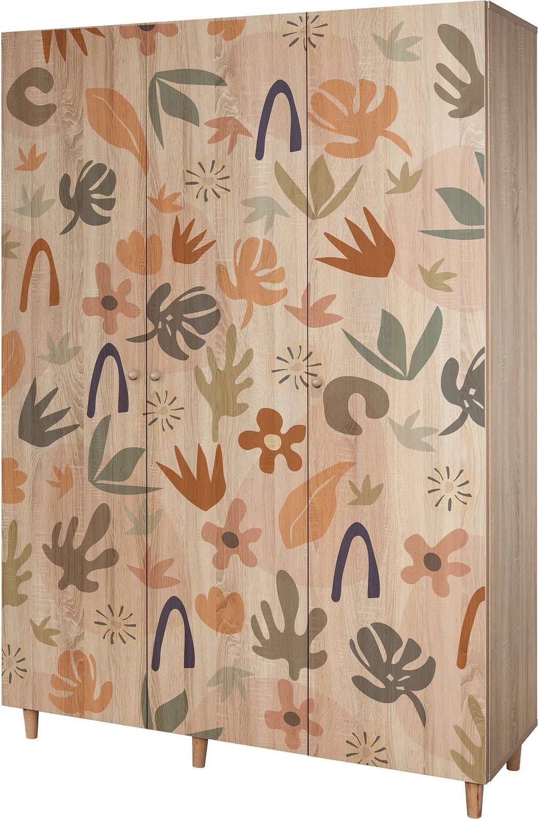 Dollap Lena 3, dekor Skye, ngjyrë sonomo, 135x192x52cm