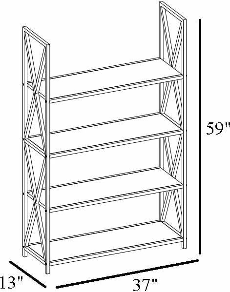 Raft librash Hanah Home, Xena, ngjyrë arre dhe e zezë