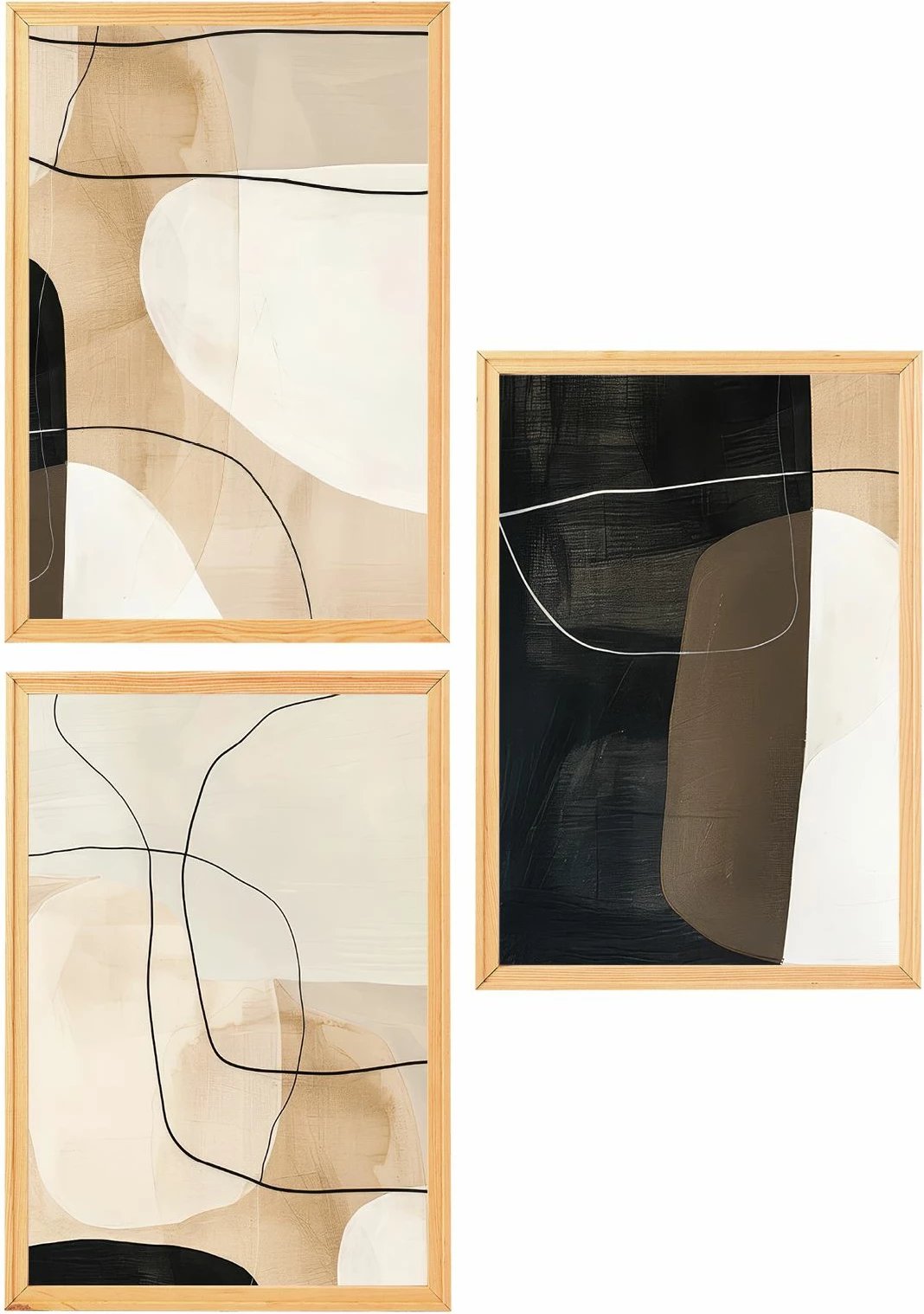 Pikturë dekorative me kornizë MDF (3 copë), Wallity, Myk3014-3