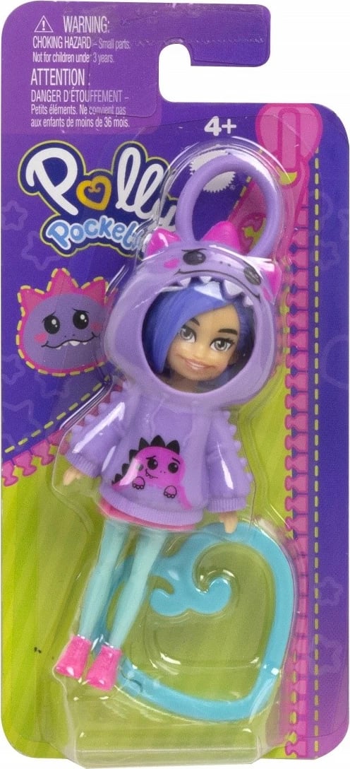 Figurinë Polly Pocket Dino Pendant, Mattel, HKV98/HRD62, plastikë, për vajza