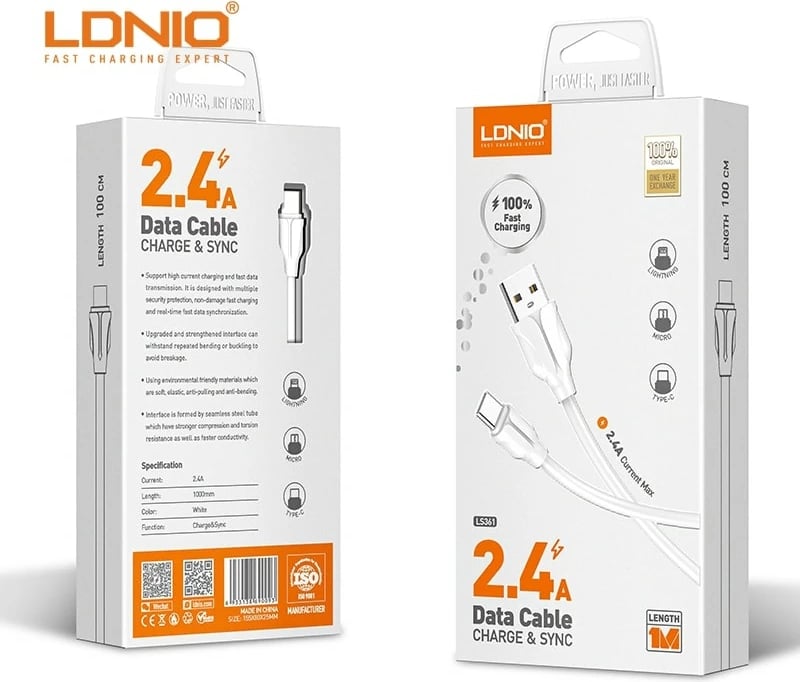 Kabllo E Karikimit LDNIO LS361 (Bardhë)