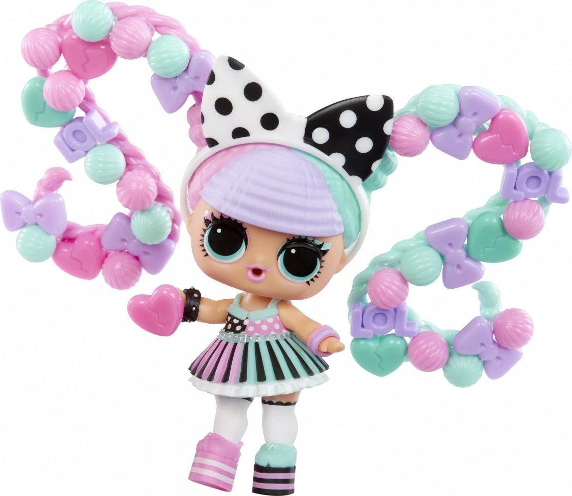 Set rruaza flokësh L.O.L. Surprise Hair Beads Tots, 64+ copë, për vajza