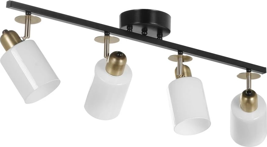 Llambë tavani Opviq, 8431-4, metal e zi, kapak qelqi, 4 copa