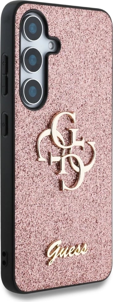 Mbështjellës Guess Fixed Glitter Big 4G Metal Logo për Samsung Galaxy S25, Rozë