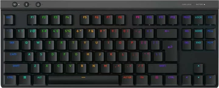 Tastierë, Logitech G, G515 LIGHTSPEED TKL (920-012538), mekanike low-profile GL, tri lidhje (LIGHTSPEED/BT/kabllo), RGB, layout US, e zezë