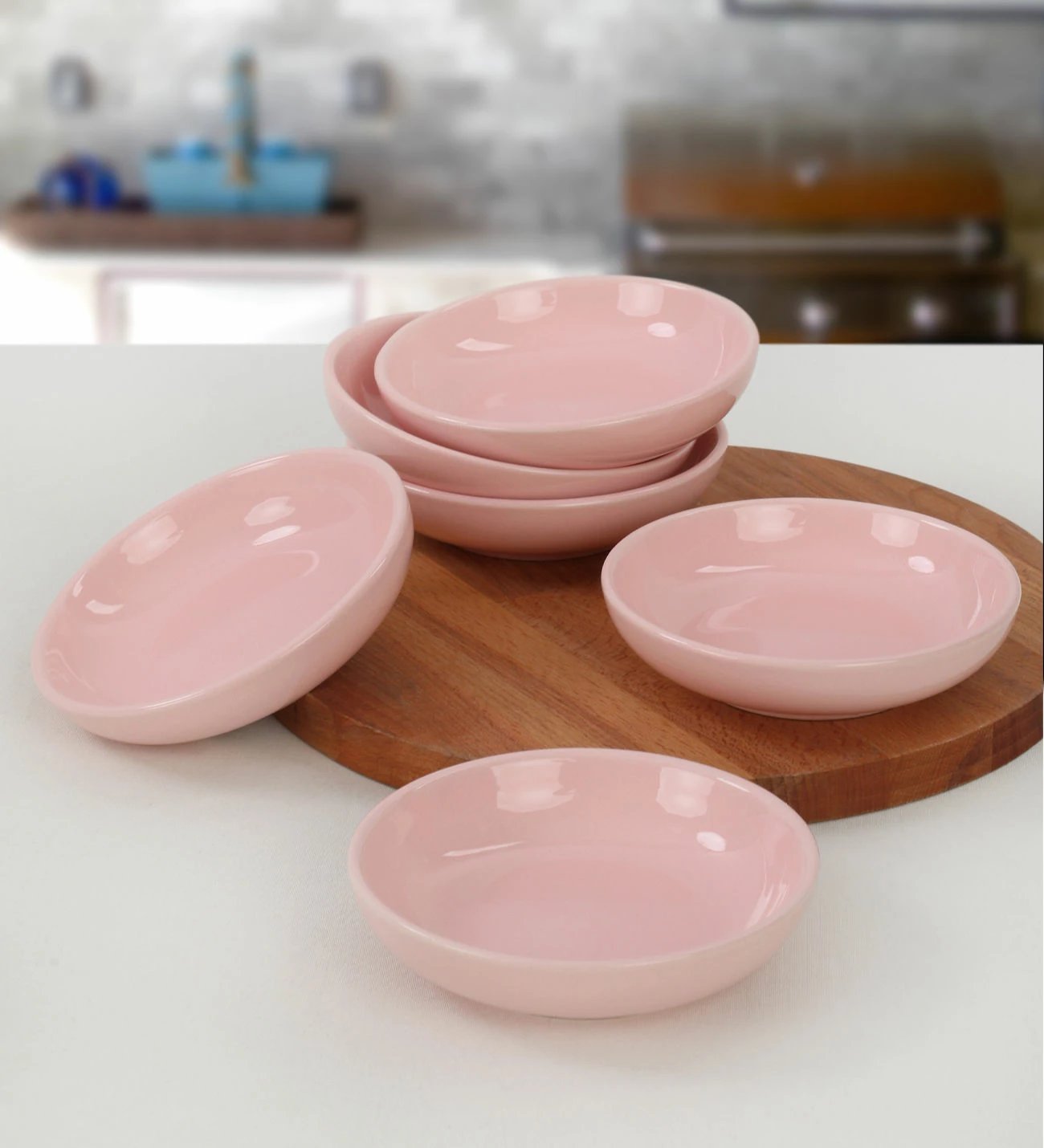 Set tasash për salca, qeramike, rozë, Hermia Concept, 13x13x3.3cm (6 copë) Set tasash për salca, qeramike, rozë, Hermia Concept, 13x13x3.3cm (6 copë)