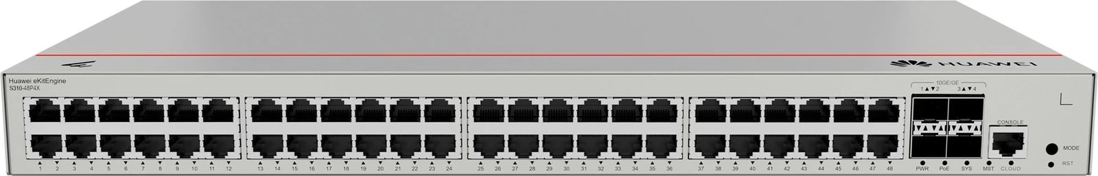 Switch Huawei S310-48P4X, Gigabit Ethernet, PoE, 1U, Gri