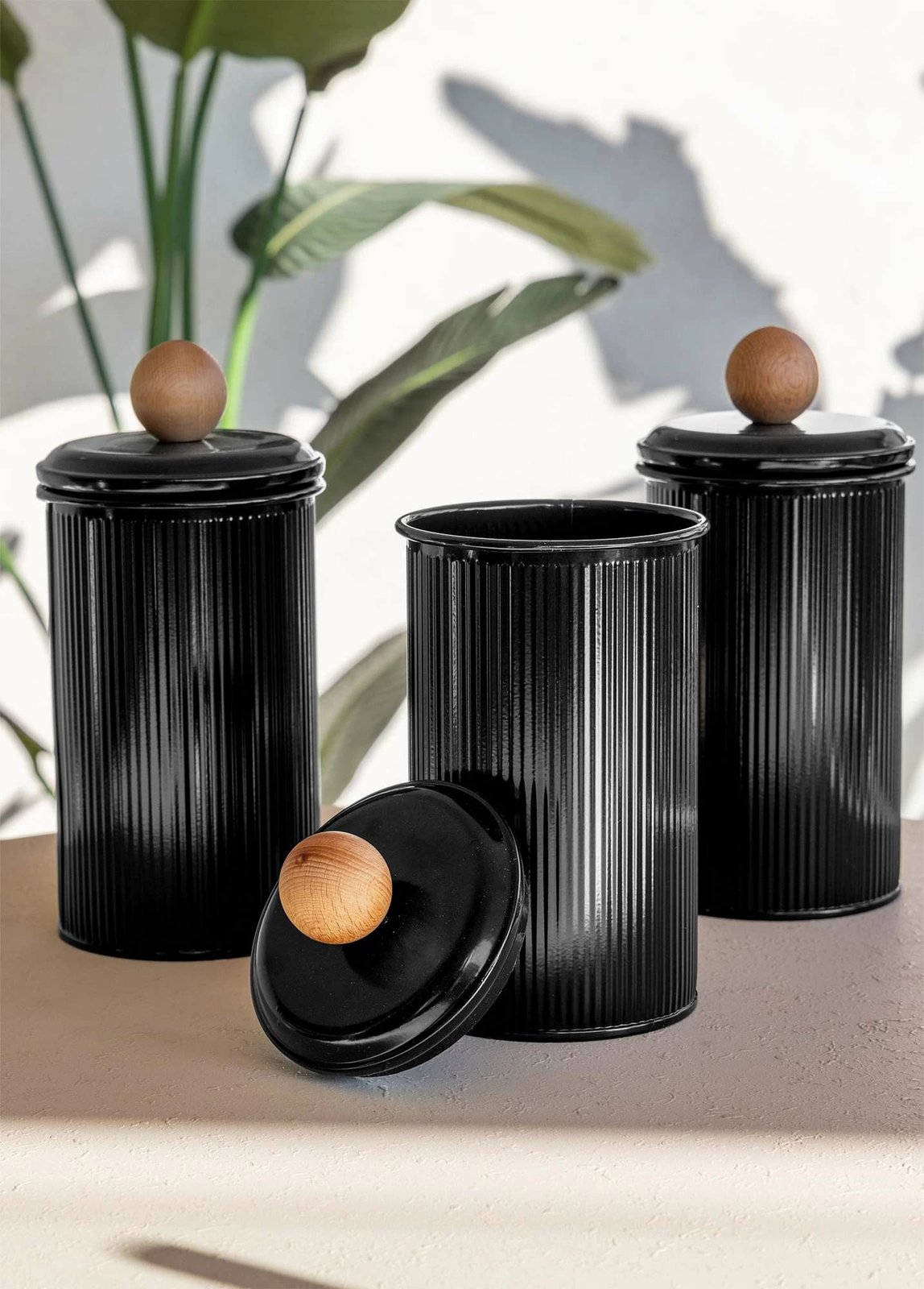 Set kuti për ruajtje (3 copë), Hermia, STP0001, e zezë