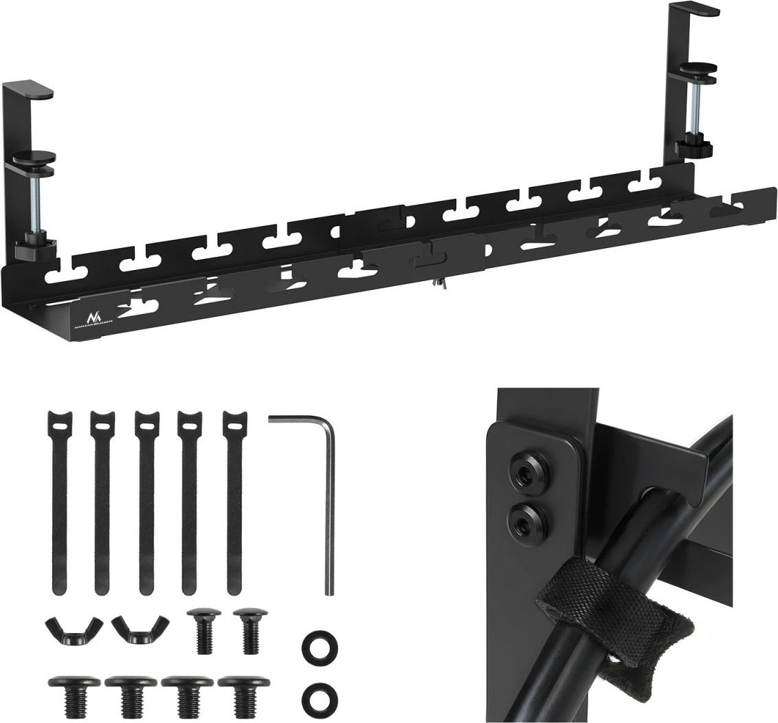Organizues kabllosh Maclean MC-103 B, për nën tavolinë, i zi