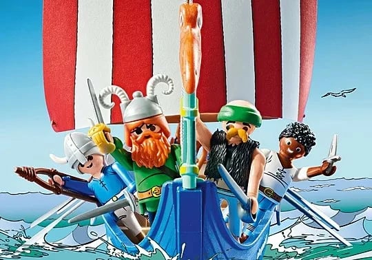 Set lodrash Playmobil Asterix 71888, anije piratësh, 88 pjesë