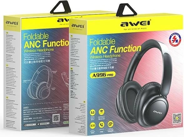 Kufje wireless AWEI A996 Pro, Bluetooth 5.3, ANC, e zezë