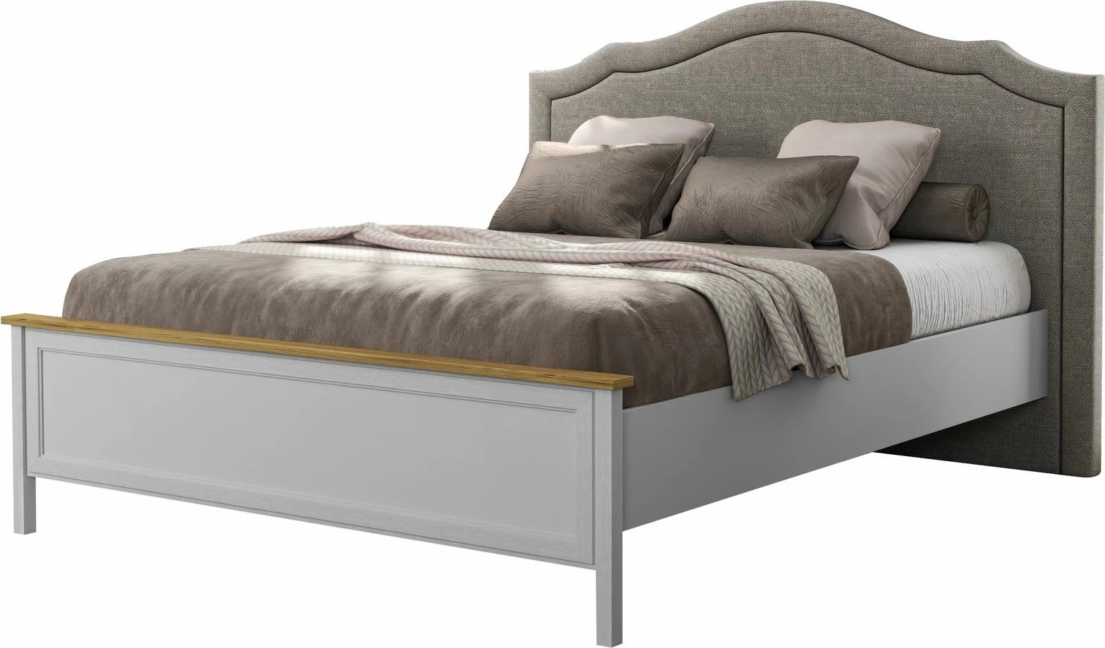 Krevat dopio Skye Decor, krem, lis, gri, FRN-21019