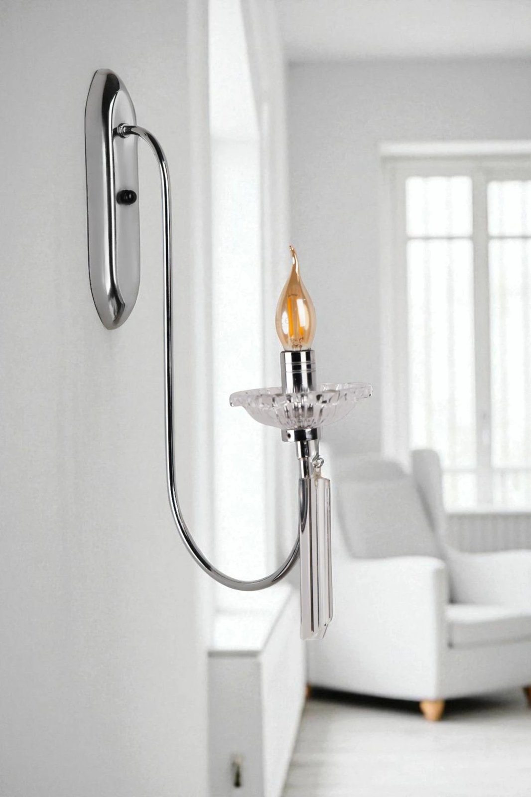 Llambë muri Opviq, krom, 9082-1