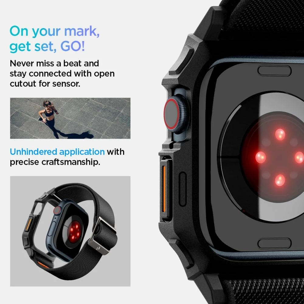 Rrip Spigen Lite Fit PRO për Apple Watch 10, 46mm, Zi