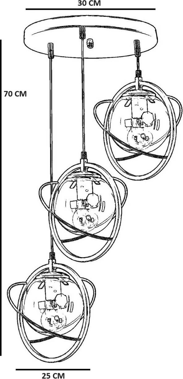 Llambë tavani Opviq, 8774-3, trup metalik, ngjyrë e zezë dhe fume