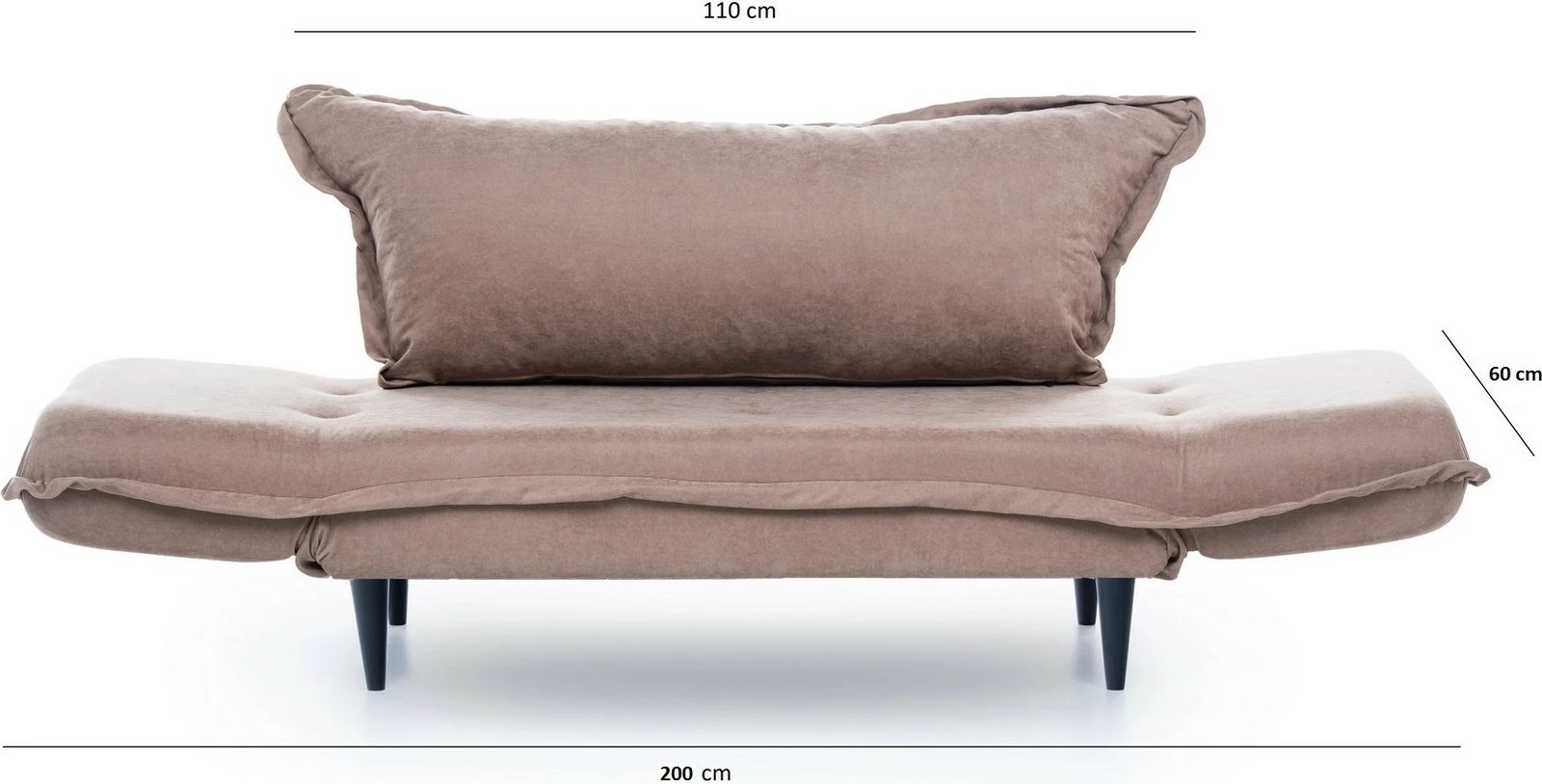 Divan-krevat dy vendësh, ngjyrë mink, Atelier del Sofa, Vino Daybed - GR121\01