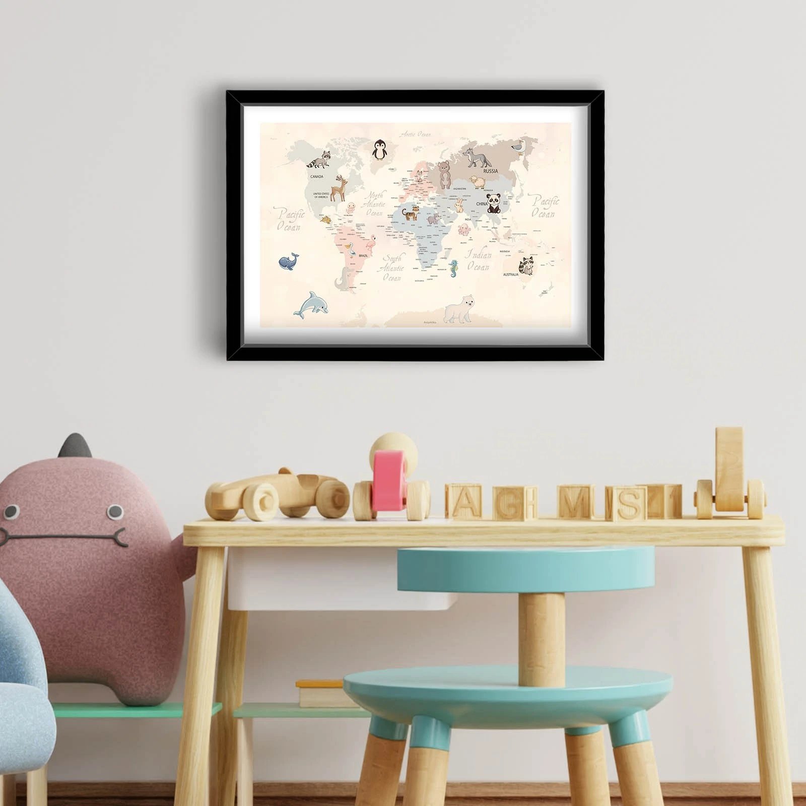 Pikturë dekorative me kornizë MDF, shumëngjyrëshe, 38x53cm, Wallity