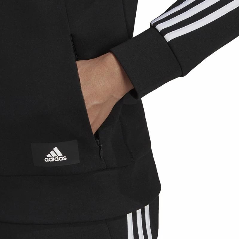 Duks me kapuç adidas për femra, i zi