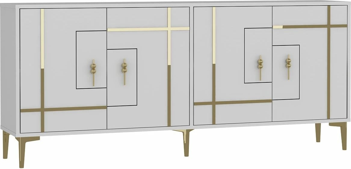 Konsolë dekorative, e bardhë dhe ari, Skye Decor, Simge