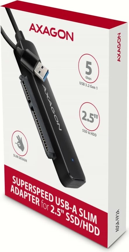 Adapter AXAGON ADSA-FP2A, USB-A 5Gbps, për HDD/SSD 2.5", i zi