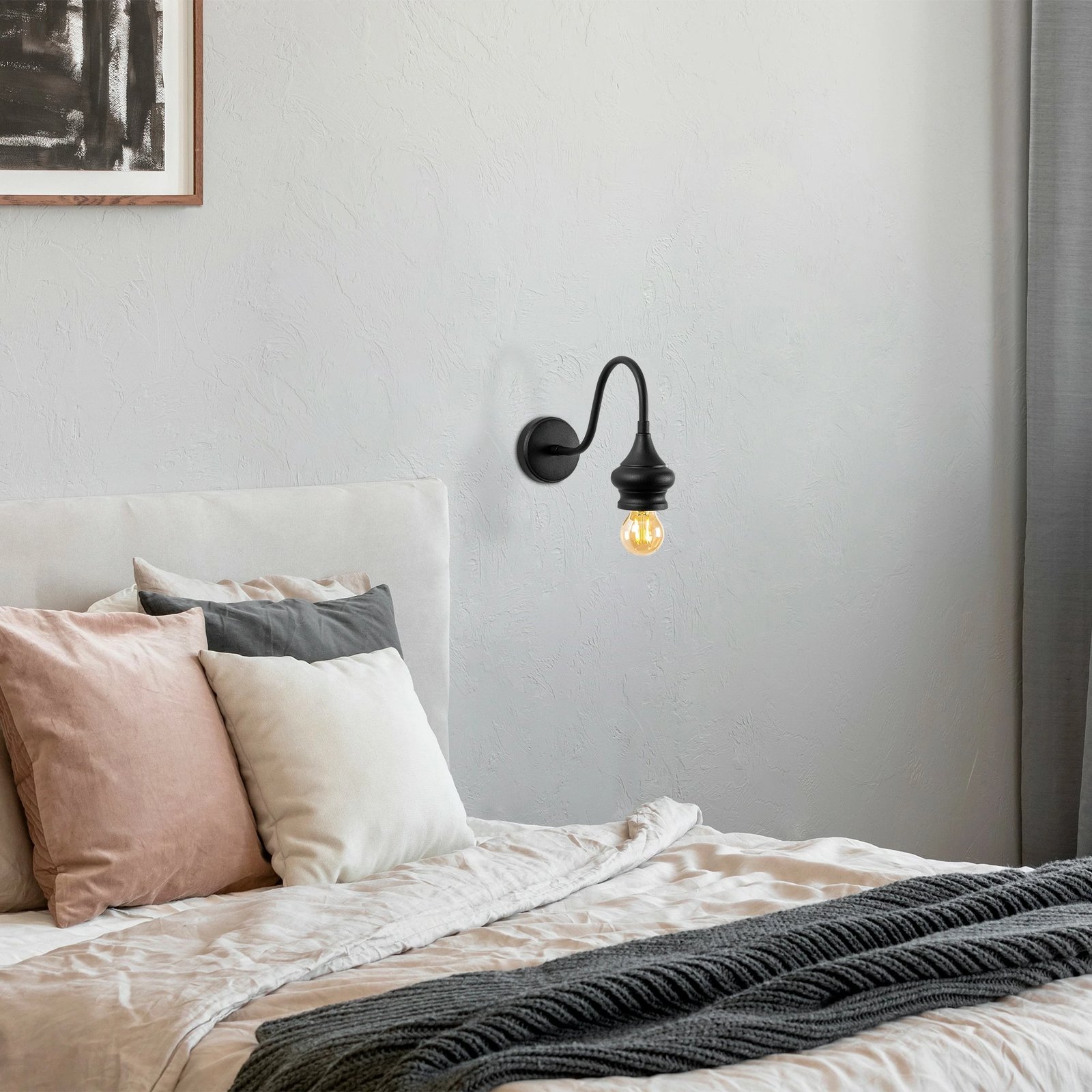 Llambë muri Opviq, Alaaddin - 3191, ngjyrë e zezë, trup metalik, 10x31cm