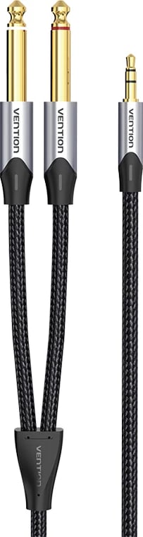 Kabllo audio Vention BARHL, 3.5mm në 2x 6.35mm, 10m, Gri