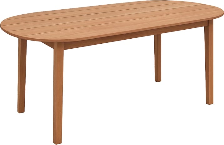 Tavolinë Skyl, dru tik, ngjyrë natyrale, 190x90x75cm