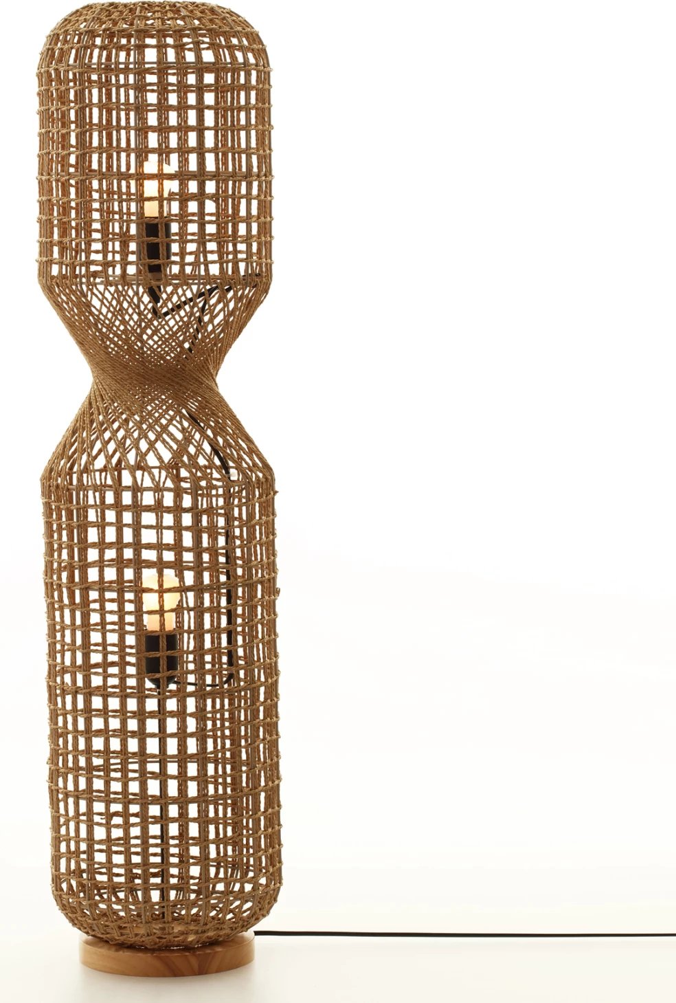 Llambë dyshemeje FH4358 metal-letër litar ngjyrë kafe - 2 llamba Φ25x102Hcm