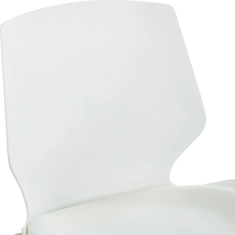 Karrige vizitori për zyre, PP e bardhë, jastëk ngjyrë fildishi, 47x52x85cm