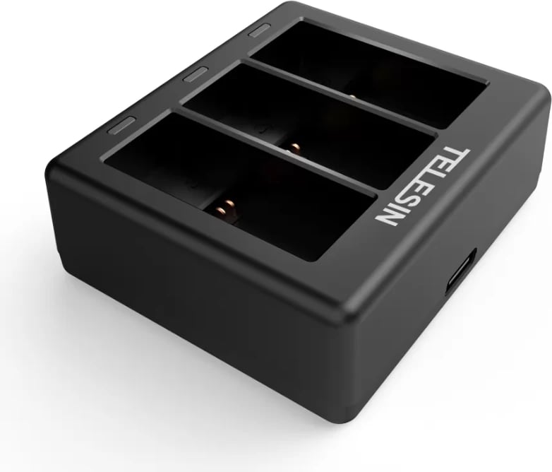 Karikues 3-vendësh Telesin GP-BCG-902 për GoPro Hero 9/10/11/12, i zi