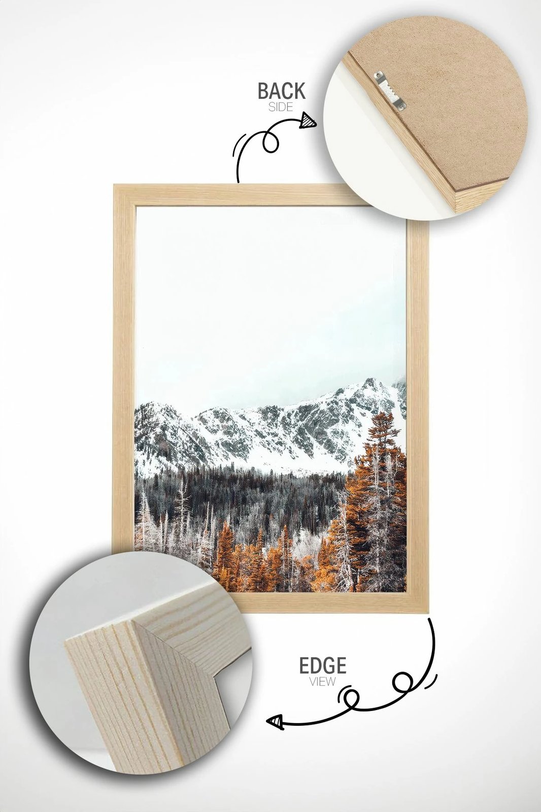 Pikturë dekorative me kornizë (2 copë), Wallity, Ersy2Lımodel40-Ahsap